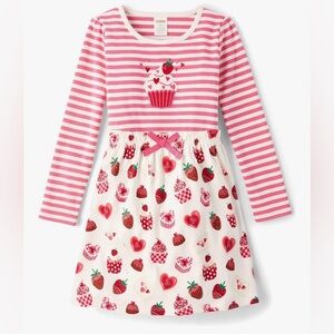 Gymboree NWT Girls size 12 Long Sleeve Fit and Flare Dress berry stripe